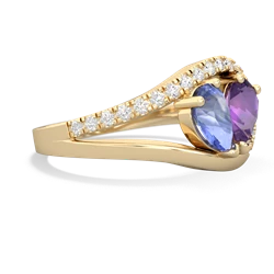 Tanzanite Nestled Heart Keepsake 14K Yellow Gold ring R5650