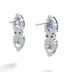 Tanzanite Bowtie Drop 14K White Gold earrings E0865