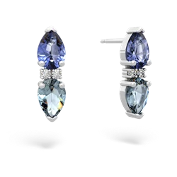 Tanzanite Bowtie Drop 14K White Gold earrings E0865