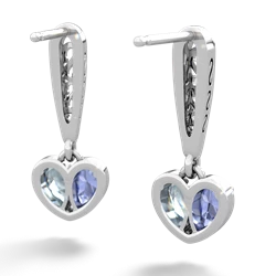 Tanzanite Filligree Heart 14K White Gold earrings E5070