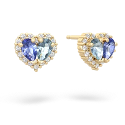 Tanzanite Halo 14K Yellow Gold earrings E7008