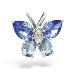 Tanzanite Butterfly 14K White Gold pendant P2215