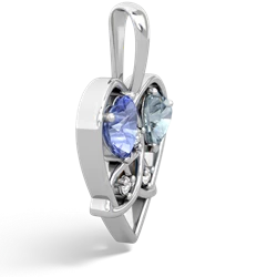 Tanzanite Celtic Trinity Heart 14K White Gold pendant P5331