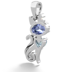 Tanzanite Kitten 14K White Gold pendant P5780