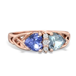 Tanzanite Celtic Knot Double Heart 14K Rose Gold ring R5040