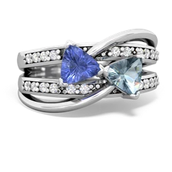 Tanzanite Bowtie 14K White Gold ring R2360