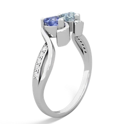 Tanzanite Side By Side 14K White Gold ring R3090