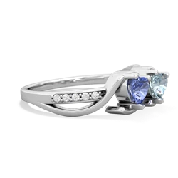 Tanzanite Side By Side 14K White Gold ring R3090