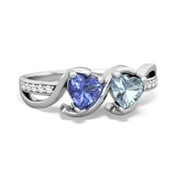 Tanzanite Side By Side 14K White Gold ring R3090