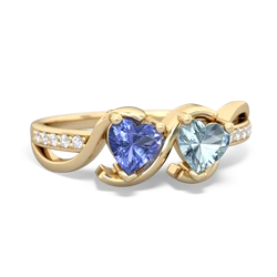 Tanzanite Side By Side 14K Yellow Gold ring R3090