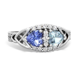 Tanzanite Sparkling Celtic Knot 14K White Gold ring R2645