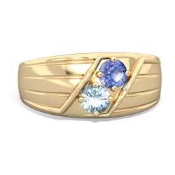 Tanzanite Men's Streamline 14K Yellow Gold ring R0460