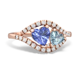 Tanzanite Mother And Child 14K Rose Gold ring R3010