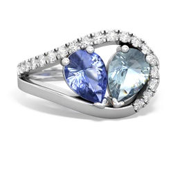 Tanzanite Nestled Heart Keepsake 14K White Gold ring R5650