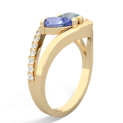 Tanzanite Nestled Heart Keepsake 14K Yellow Gold ring R5650