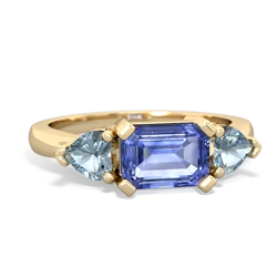 Tanzanite Three Stone 14K Yellow Gold ring R5235