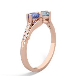 Tanzanite Infinity Pave Two Stone 14K Rose Gold ring R5285