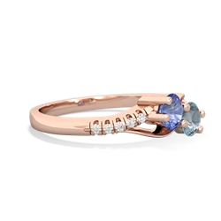 Tanzanite Infinity Pave Two Stone 14K Rose Gold ring R5285