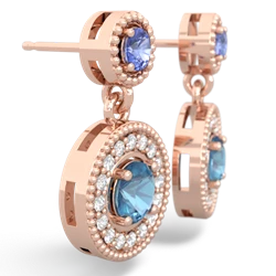 Tanzanite Halo Dangle 14K Rose Gold earrings E5319