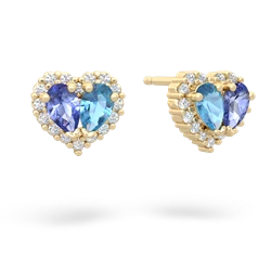 Tanzanite Halo 14K Yellow Gold earrings E7008