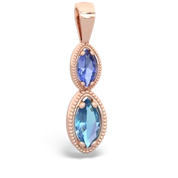 Tanzanite Antique-Style Halo 14K Rose Gold pendant P5700