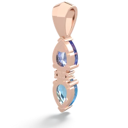 Tanzanite Bowtie Drop 14K Rose Gold pendant P0865