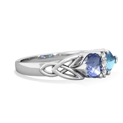 Tanzanite Celtic Knot Double Heart 14K White Gold ring R5040