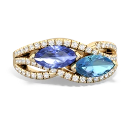 Tanzanite Diamond Rivers 14K Yellow Gold ring R3070