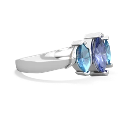 Tanzanite Three Peeks 14K White Gold ring R2433