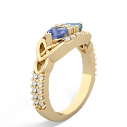 Tanzanite Sparkling Celtic Knot 14K Yellow Gold ring R2645