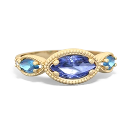 Tanzanite Milgrain Marquise 14K Yellow Gold ring R5700