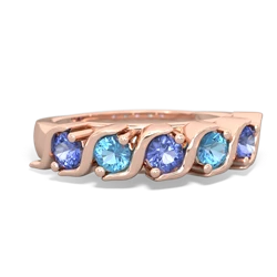 Tanzanite Anniversary Band 14K Rose Gold ring R2089