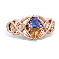 Tanzanite Keepsake Celtic Knot 14K Rose Gold ring R5300