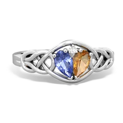 Tanzanite Celtic Love Knot 14K White Gold ring R5420