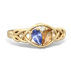 Tanzanite Celtic Love Knot 14K Yellow Gold ring R5420