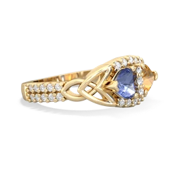 Tanzanite Sparkling Celtic Knot 14K Yellow Gold ring R2645