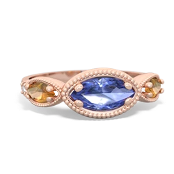 Tanzanite Milgrain Marquise 14K Rose Gold ring R5700