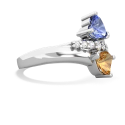 Tanzanite Heart To Heart 14K White Gold ring R2064