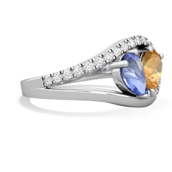 Tanzanite Nestled Heart Keepsake 14K White Gold ring R5650