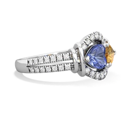 Tanzanite Art-Deco Keepsake 14K White Gold ring R5630