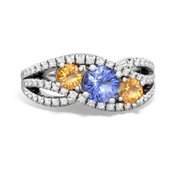 Tanzanite Three Stone Aurora 14K White Gold ring R3080