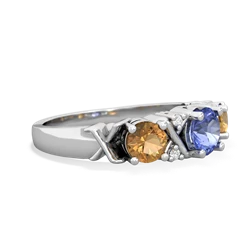 Tanzanite Hugs And Kisses 14K White Gold ring R5016