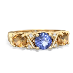 Tanzanite Hugs And Kisses 14K Yellow Gold ring R5016