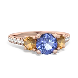 Tanzanite Pave Trellis 14K Rose Gold ring R5500