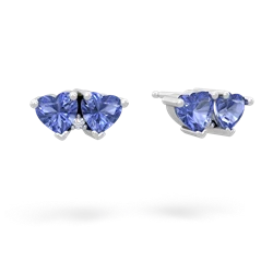 Tanzanite Sweethearts 14K White Gold earrings E5260