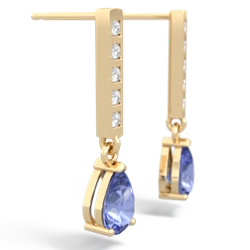 Tanzanite Art Deco Diamond Drop 14K Yellow Gold earrings E5324