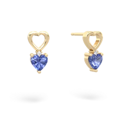 Tanzanite Four Hearts 14K Yellow Gold earrings E2558