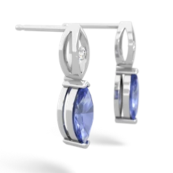 Tanzanite Marquise Drop 14K White Gold earrings E5333