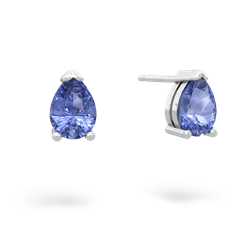 Tanzanite Teardrop Stud 14K White Gold earrings E1793