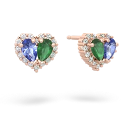 Tanzanite Halo 14K Rose Gold earrings E7008